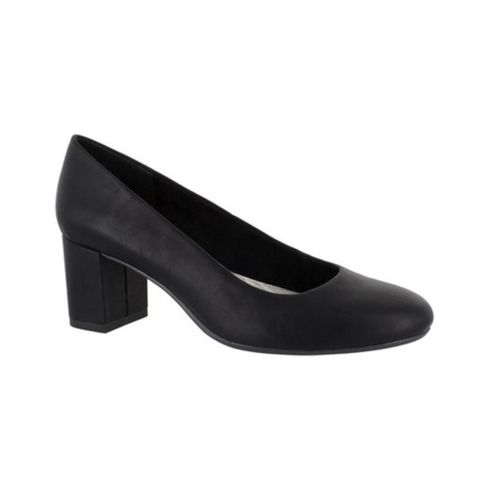 Proper Womens Faux Leather Block Heel Pumps